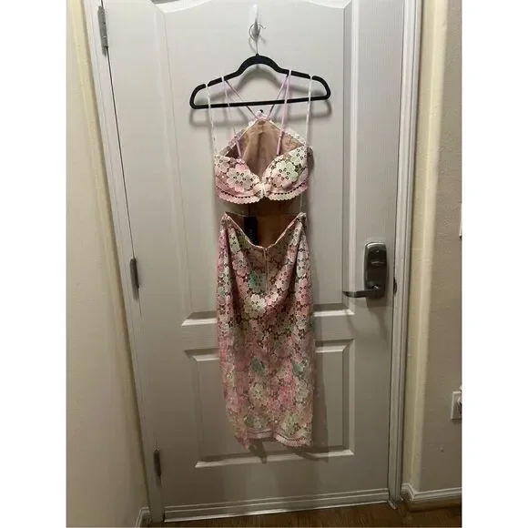 Elliatt Salerno Floral lace Wedding guest dress multicolor size S NWT $394 - Picture 6 of 8